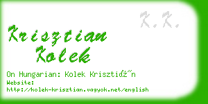 krisztian kolek business card